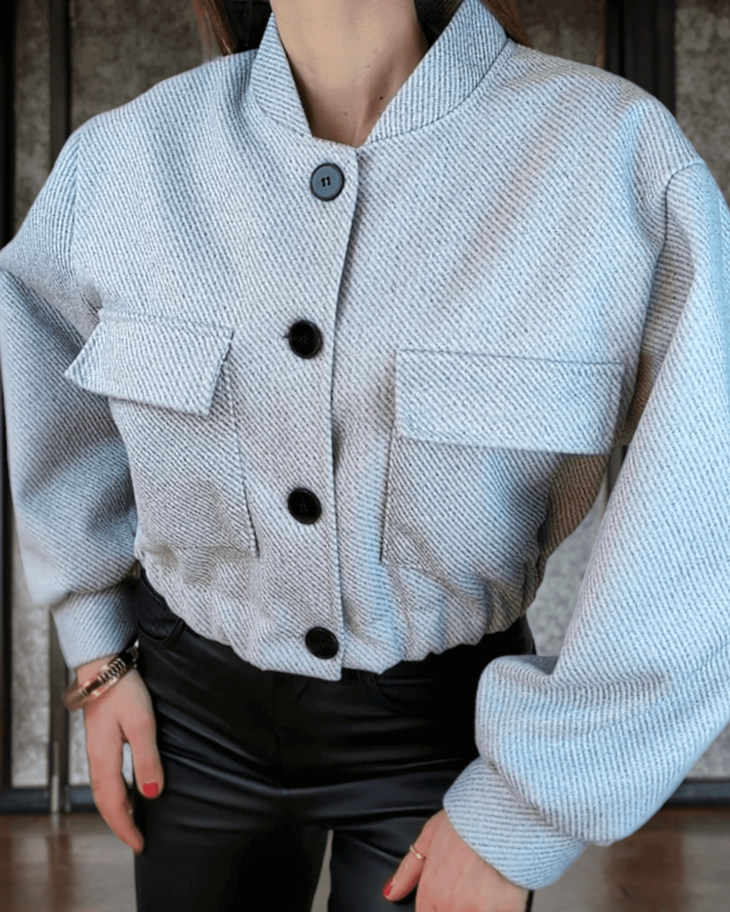 Jacket Bomber Nastia Light Gray Suranska Shop