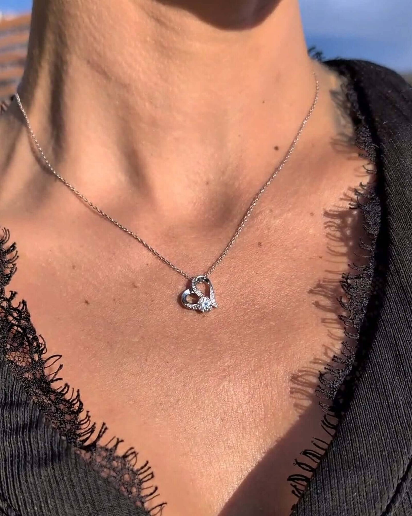 Necklace Heart with zirconia Suranska Shop