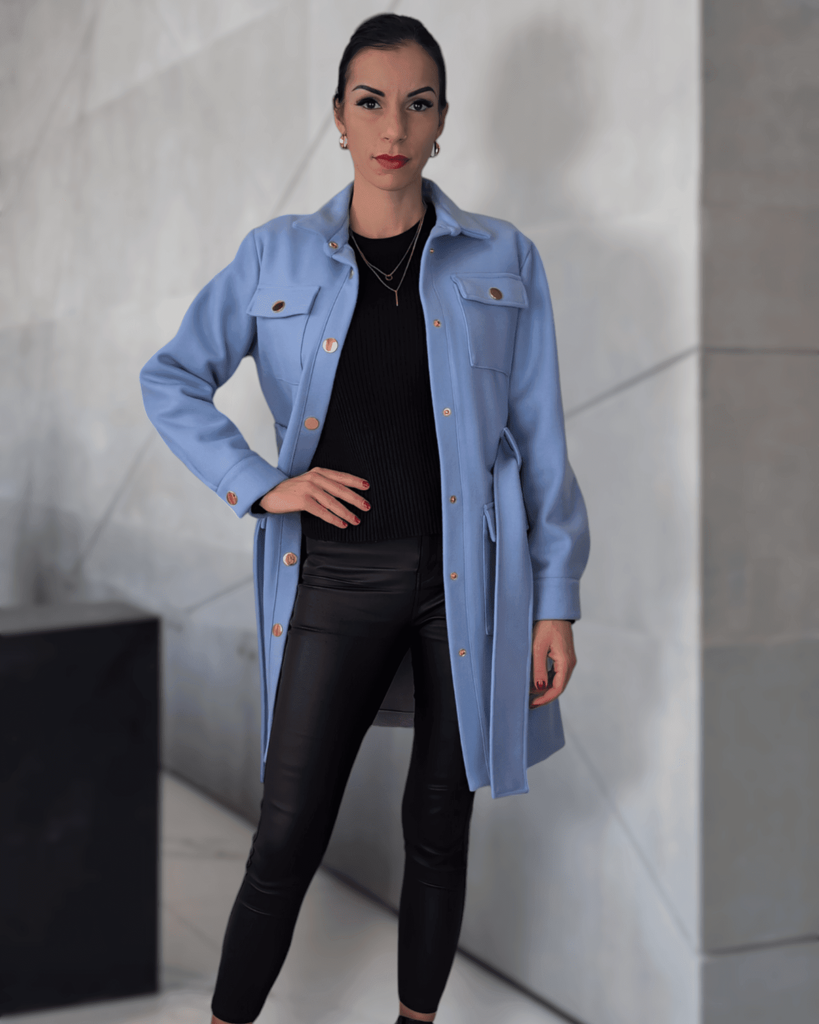 Belted mid-lenght coat coat Suranska Shop 