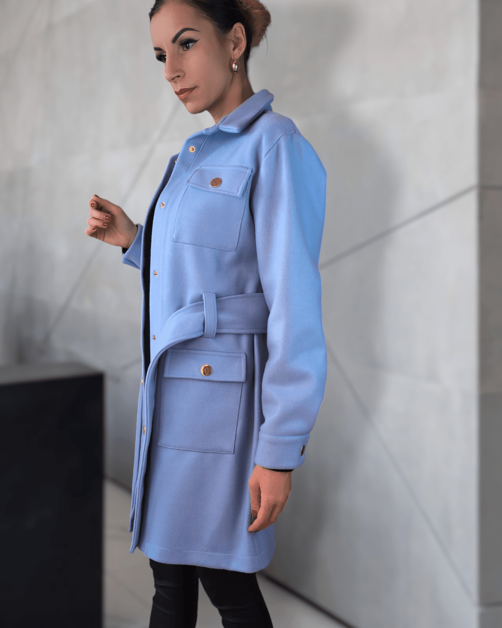 Belted mid-lenght coat coat Suranska Shop 
