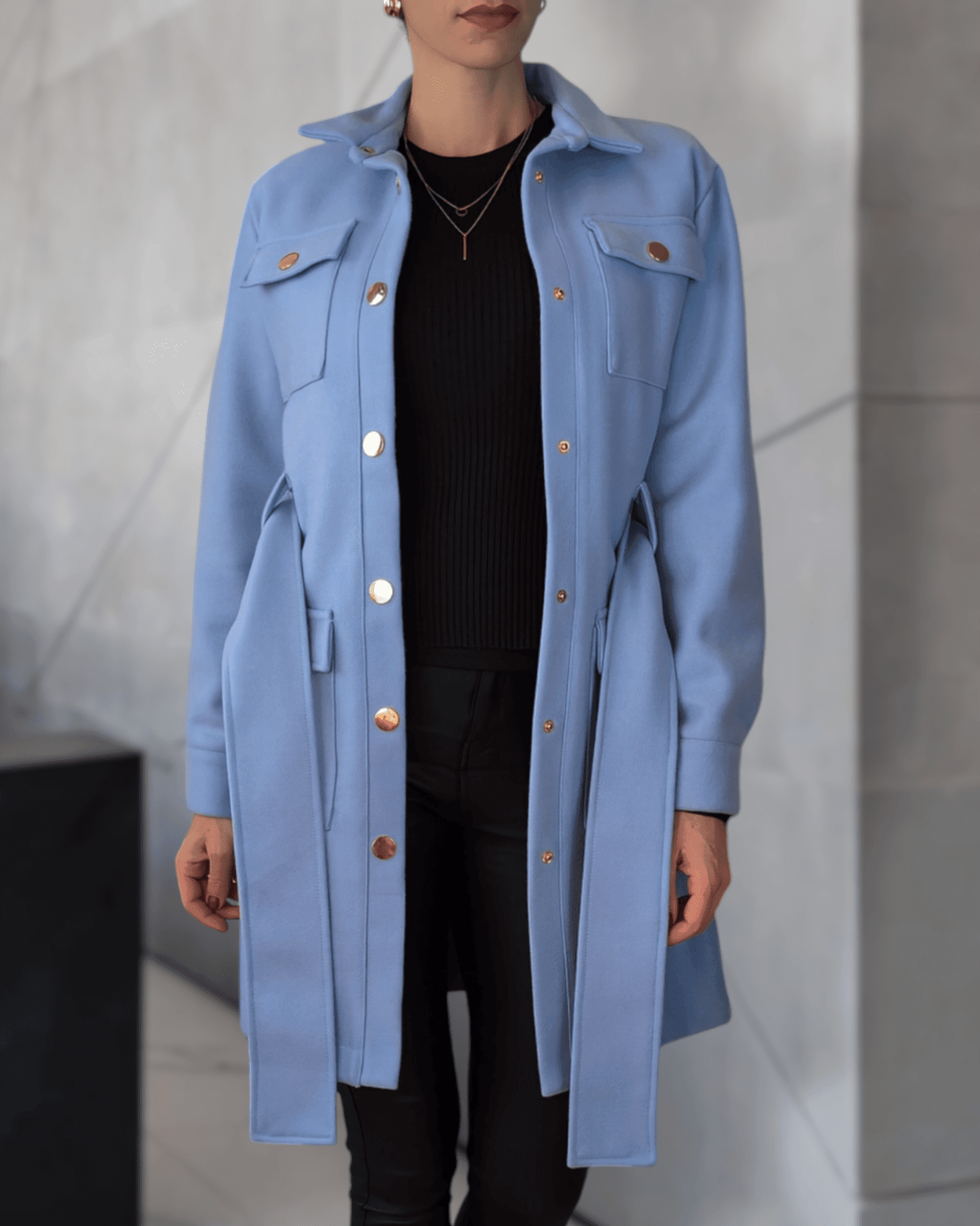 Belted mid-lenght coat coat Suranska Shop 