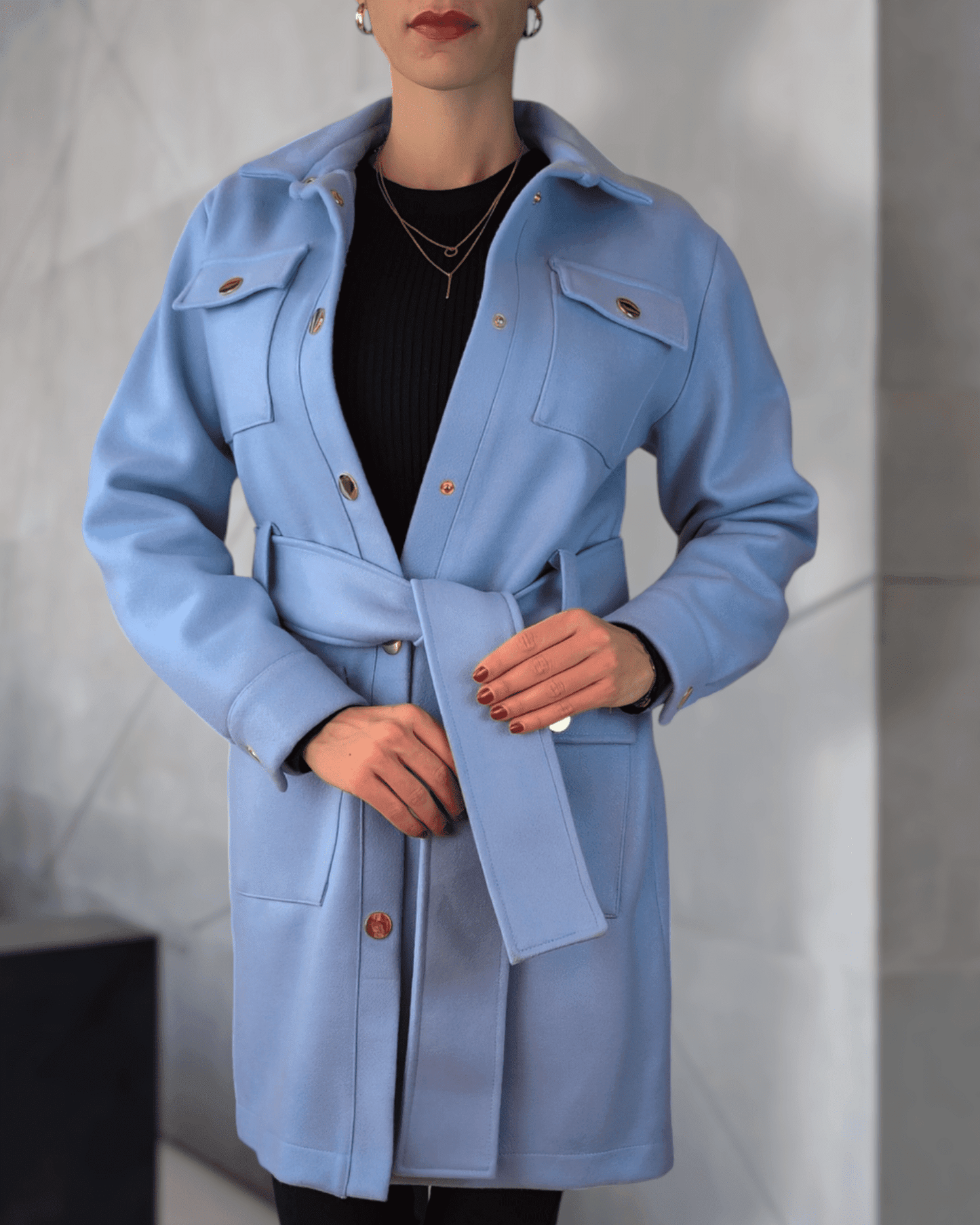 Belted mid-lenght coat coat Suranska Shop 