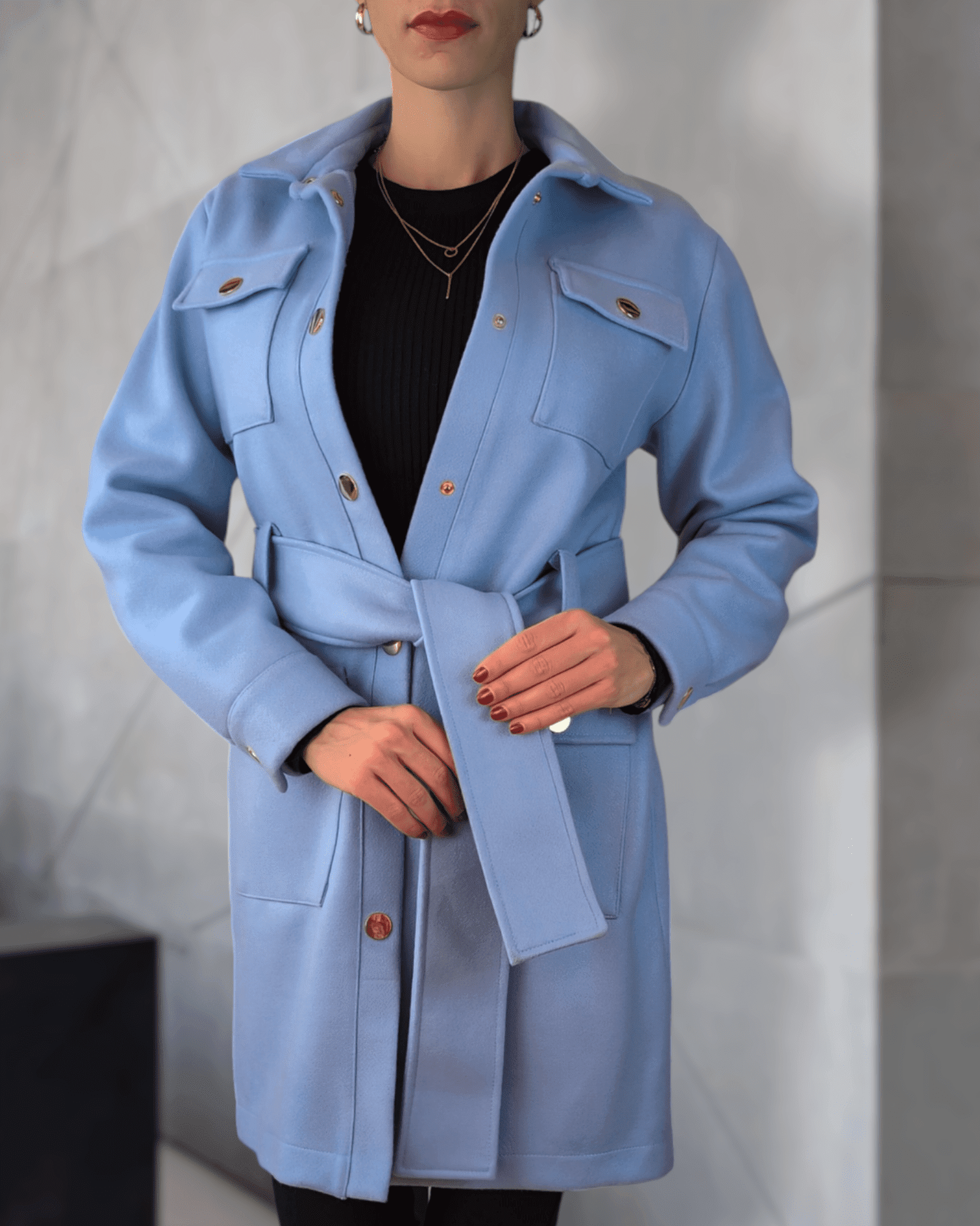 Belted mid-lenght coat coat Suranska Shop 