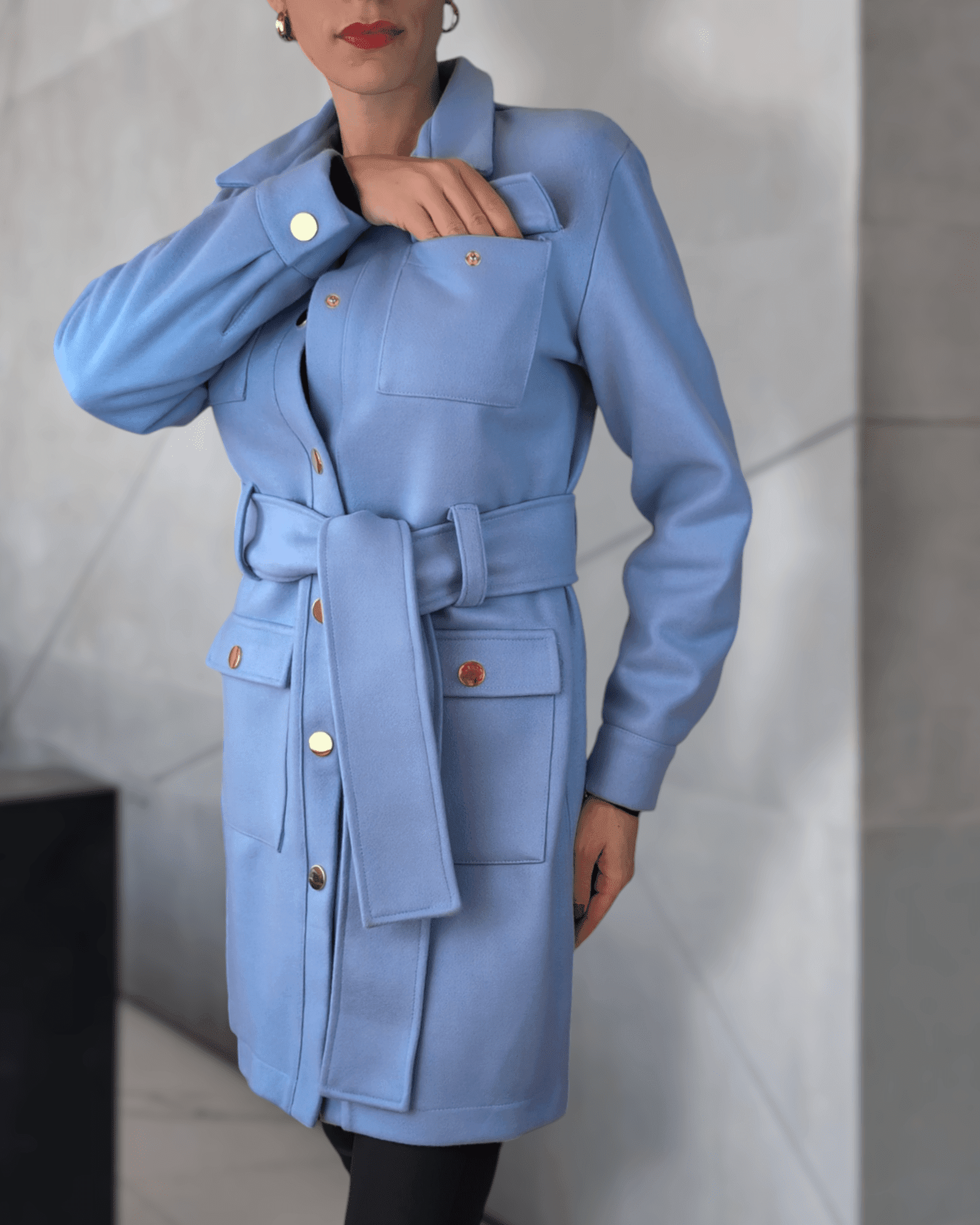 Belted mid-lenght coat coat Suranska Shop 