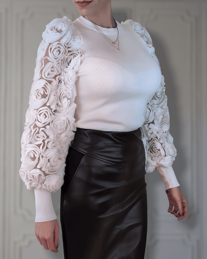 Sweater White Rose pull Suranska Shop 