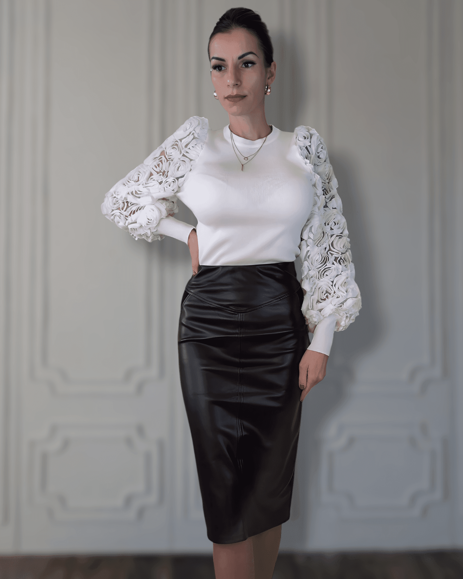 Sweater White Rose pull Suranska Shop 