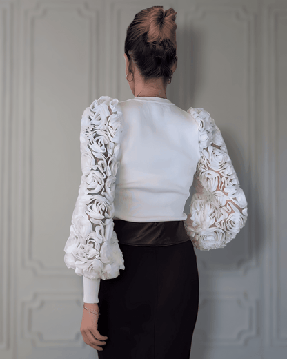 Sweater White Rose pull Suranska Shop 