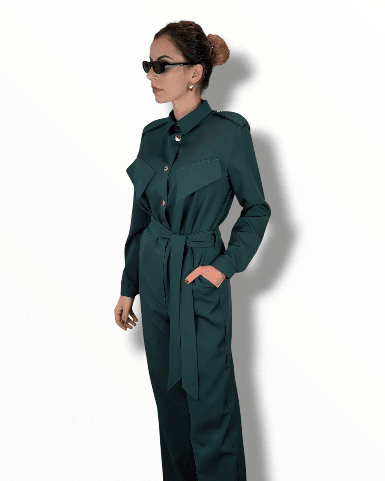 Jumpsuit Elegance Dark Green Suranska Shop 