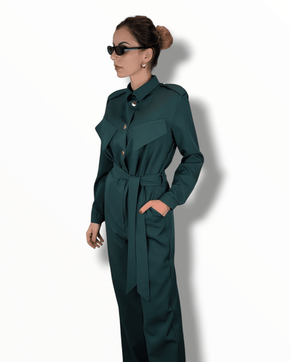 Jumpsuit Elegance Dark Green Suranska Shop 
