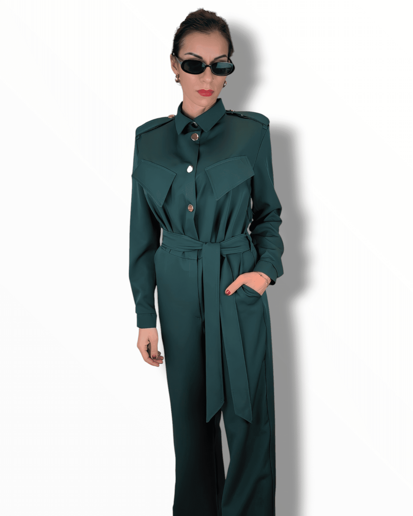 Jumpsuit Elegance Dark Green Suranska Shop 