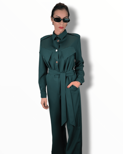 Jumpsuit Elegance Dark Green Suranska Shop 