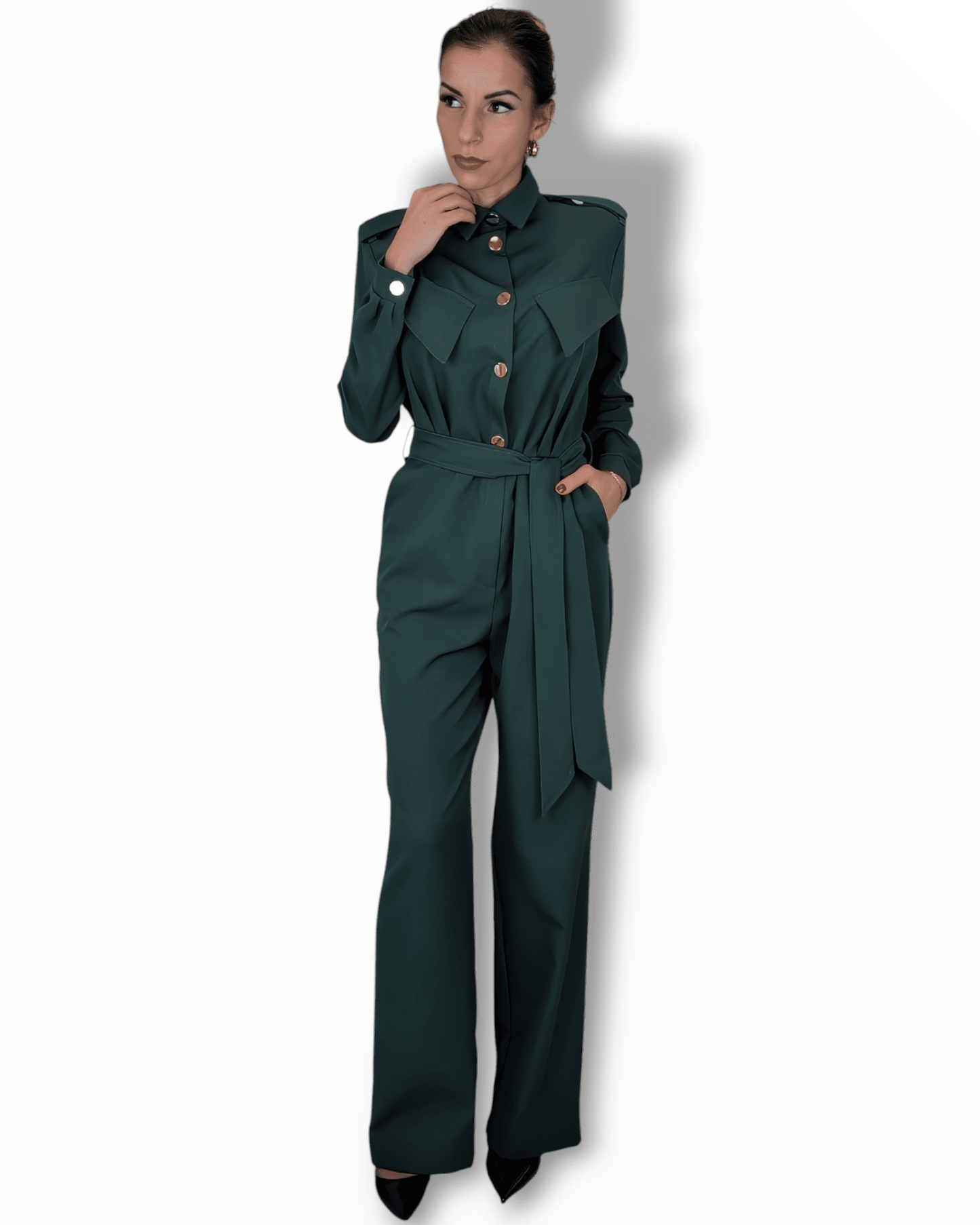 Jumpsuit Elegance Dark Green Suranska Shop 