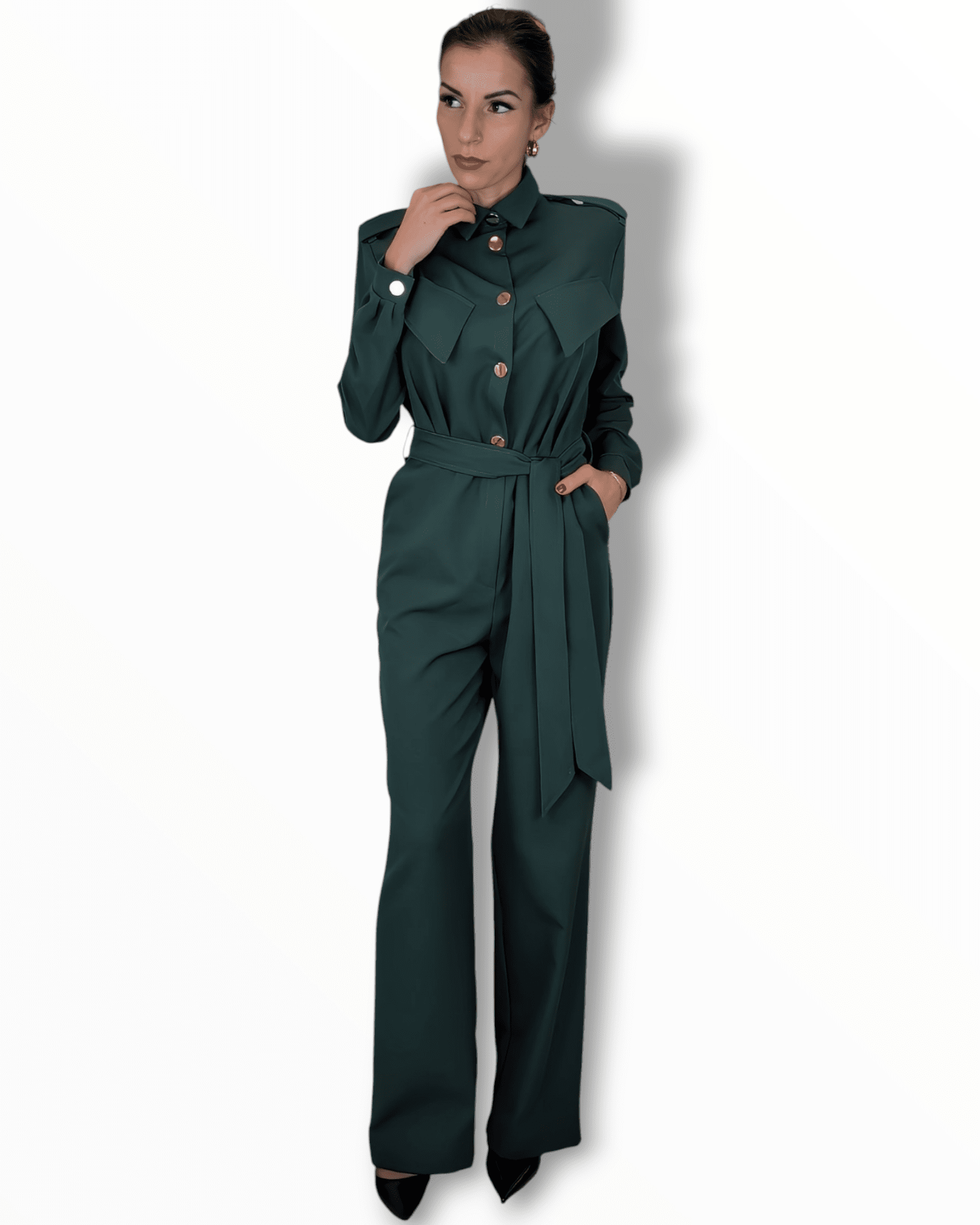 Jumpsuit Elegance Dark Green Suranska Shop 