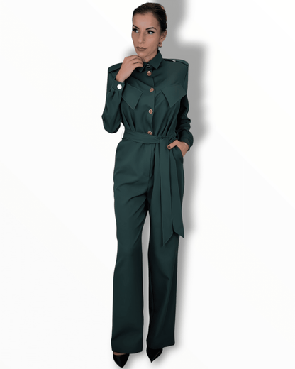 Jumpsuit Elegance Dark Green Suranska Shop 