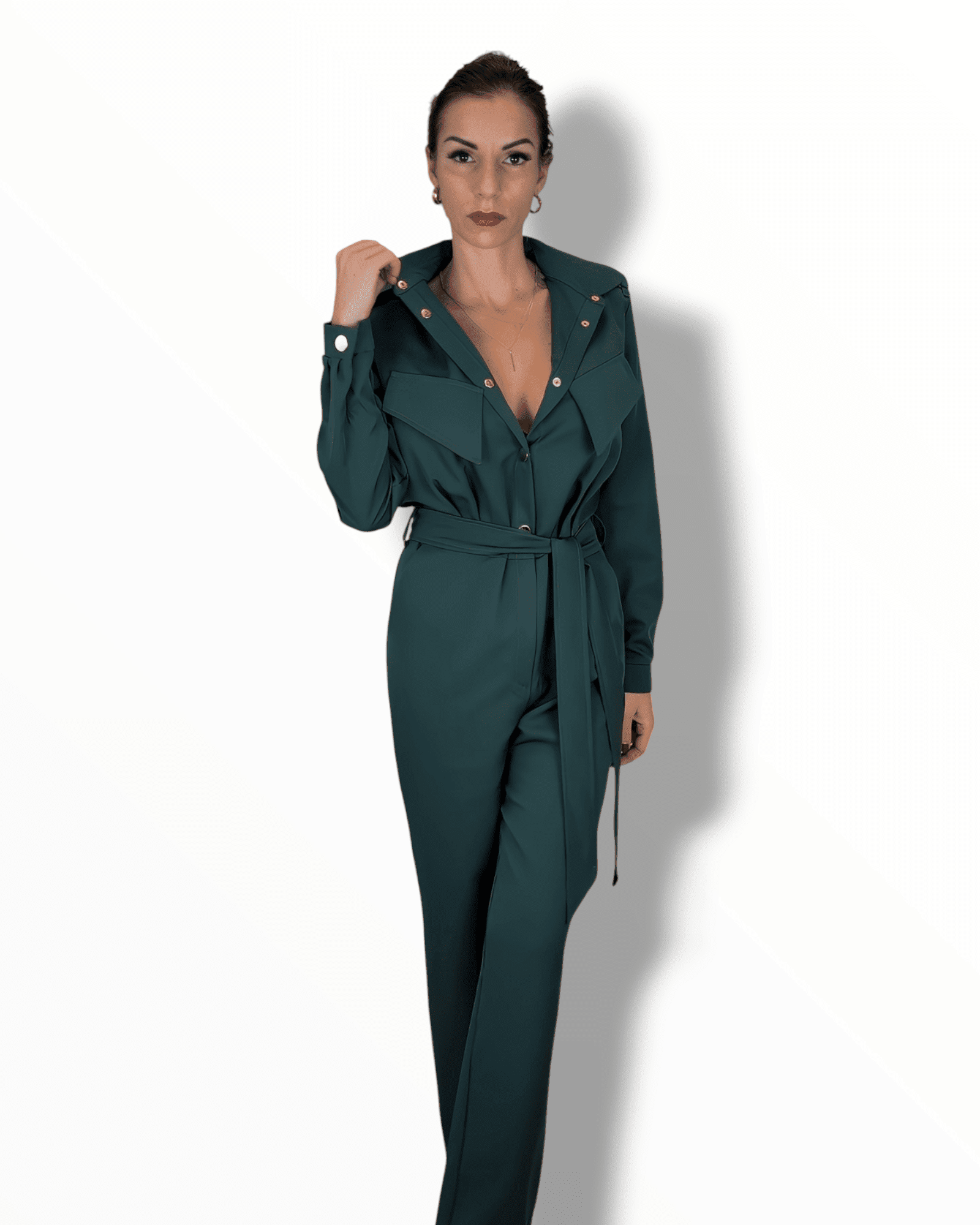 Jumpsuit Elegance Dark Green Suranska Shop 
