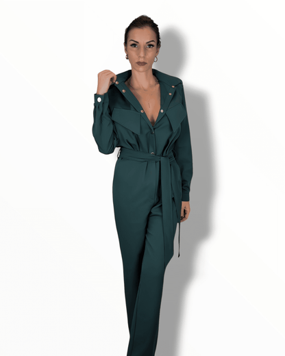 Jumpsuit Elegance Dark Green Suranska Shop 