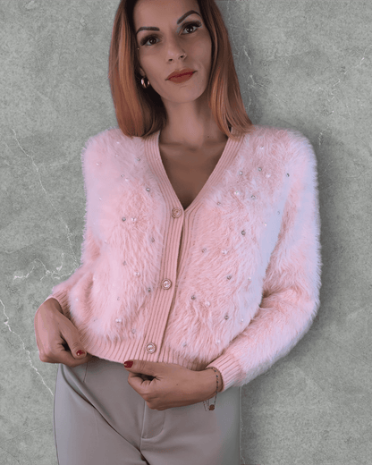 Sweater Alice Baby Pink with Pearl pull Suranska Shop 