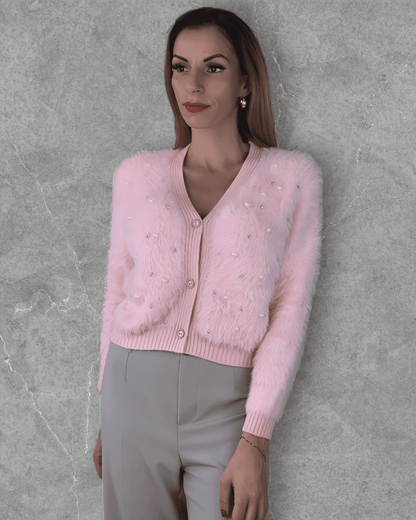 Sweater Alice Baby Pink with Pearl pull Suranska Shop 